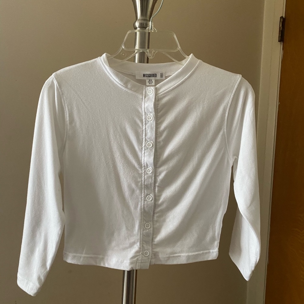 WHITE MISGUIDED CROPPED TOP